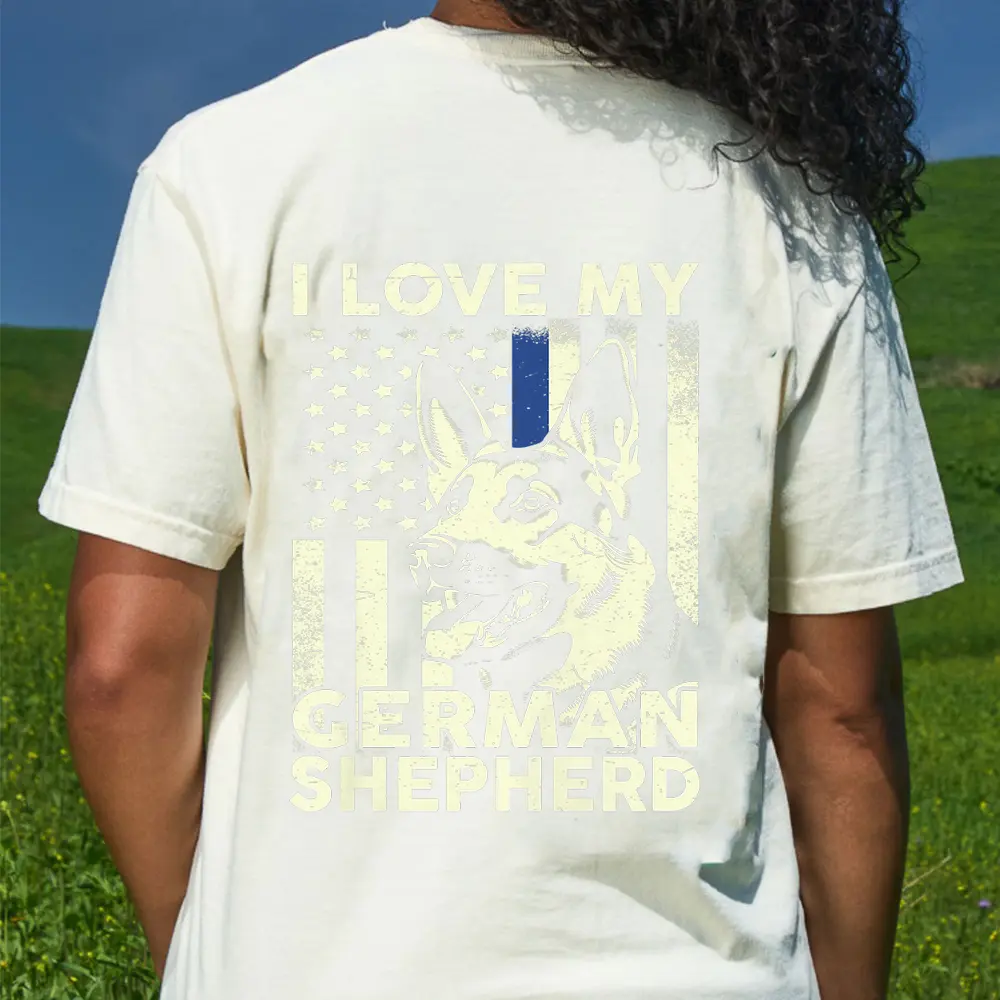 Womens I Love My Dogs   German Shepherd Dog T-Shirt - Cream